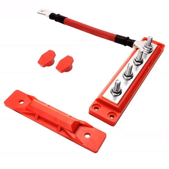 Bornier de distribution d'énergie avec couvercle avec goujons de borne M6, vis de borne M4, barre omnibus de batterie pour voiture/bateau/marine